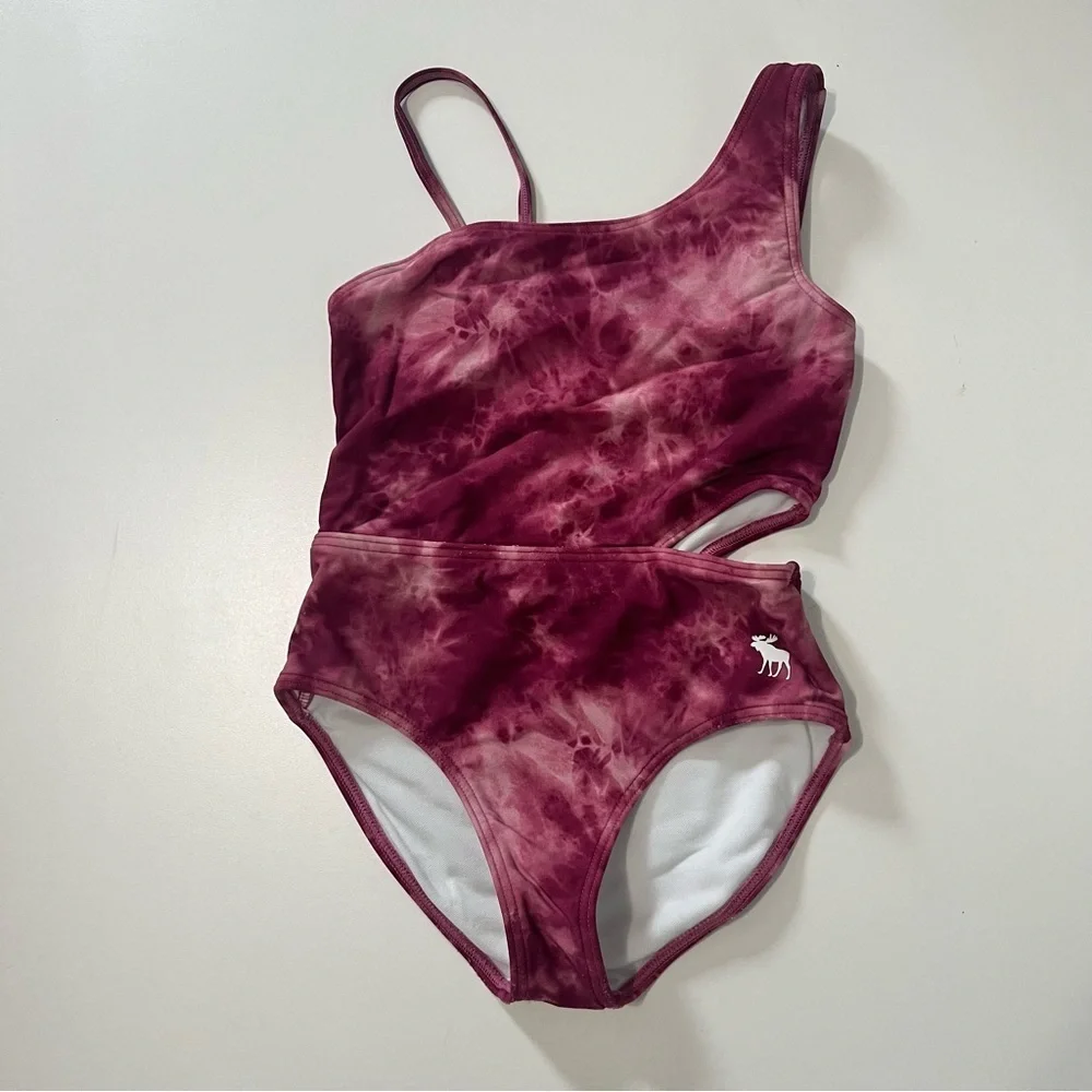 Abercrombie Kids Tie Dye One Shoulder Cutout One Piece Swimsuit Size 5/6